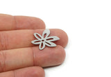Custom Flower Charms for Jewelry Making, Personalized Brass, Copper, Stainless Steel Flower Blank (25x21mm) SMP3147