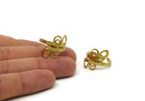 Brass Ring, 2 Raw Brass Adjustable Rings N0078
