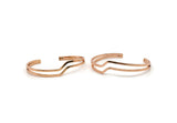 Rose Gold Bracelet, Rose Gold Plated Brass Bracelet Double Wire İrregular Shaped Bangle (61x13x2mm) BRC188 Q0322