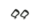 Black Leverback Earring, 24 Oxidized Black Brass Plain Leverback Earring Findings (13x9mm) A0608