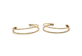 Bohemian Cuff, Gold Plated Brass Open Double Wire Bracelet Bangle Ball Ending BRC241 V151