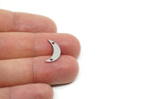 Moon Charm, Raw Brass/Stainless Steel/Raw Copper Crescent Moon Charms With 2 Holes, Findings (16.5x4.5x0.80mm) SMP3363