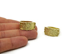 Smooth Band Ring, Raw Brass Smooth Band Wide Ring Settings N0011