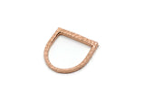 D Shape Rings, 2 Rose Gold Plated Brass D Shape Connectors, Rings (19x20x2mm) N0208 Q0458