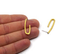 Brass Bar Stud, 4 Raw Brass Bar Stud, Ear Studs (32x10x2mm) E328