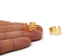 Copper Bohemian Ring, 2 Gold Plated Copper Chevron Adjustable Ring Settings (16-17mm) 23 Gauge Mn87 Q0463