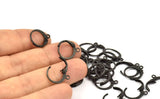 Black Earring Clasp, 24 Black Oxidized Brass Leverback Earring Clasps (12x14mm) A0897 S593