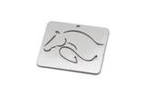 Steel Rectangle Charm, 4 Stainless Steel Horse Patterned Rectangle Charms With 1 Hole, For Jewelry Making (26x30x0.80mm) SMP2988