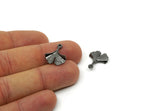 Gunmetal Ginkgo Pendant, 4 Gunmetal Plated Brass Ginkgo Leaf Charms (18x15mm) N0443