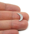 Moon Blank, Raw Brass/Stainless Steel/Raw Copper Crescent Moon Blanks, Findings (16.5x4.5x0.80mm) SMP3366