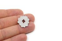 Steel Cloud Charm, 6 Stainless Steel Cloud Shaped Charms With 1 Loop, Earring Charms, Findings (25x19x0.80mm) SMP2716