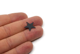Black Star Charm, 24 Oxidized Black Brass Star Charms With 1 Hole, Stamping Tag, Findings, Blanks, (15mm) Brs 626 A0297