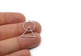 Steel Round Charm, Stainless Steel Triangle Charms With 1 Loop, Geometric Findings (25x17x0.80mm) SMP3302