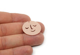 Customized Charm, For Jewelry Making Brass/Steel/Copper Geometric Shaped Face Charm With 1 Hole, Round Personalized Jewelry (25mm) SMP3171