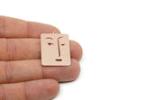 Customized Geometric Charm, For Jewelry Making Brass/Steel/Copper Rectangle Face Charm With 1 Loop, Personalized Jewelry (32x26mm) SMP3186
