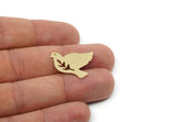 Brass Bird Blank, Raw Brass Pigeon Blanks, Olive Branch Findings (19/24/28.5x0.60mm) SMP3320