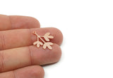 Custom Leaf Charms for Jewelry Making, Personalized Brass, Copper, Stainless Steel Branch Pendant With 1 Loop, Nature (25x20mm) SMP3145