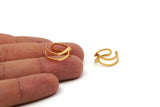 Copper Chevron Ring, 4 Gold Plated Copper Chevron Adjustable Ring Setting - 16-17mm / 23 Gauge Mn82