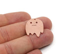 Copper Ghost Charm, Raw Copper Ghost Charms With 1 Loop, Blanks, Findings (15/20/25x0.80mm) SMP2891