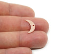 Moon Charm, Raw Brass/Stainless Steel/Raw Copper Crescent Moon Charms With 1 Hole, Findings (16.5x4.5x0.80mm) SMP3364
