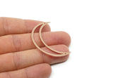 Copper Moon Charm, Raw Copper Crescent Moon Charms With 2 Holes, Findings (46x11x0.80mm) SMP3339