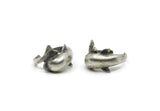 Silver Dolphin Ring, Antique Silver Plated Brass Adjustable Dolphin Rings N0047