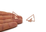 Rose Gold Triangle Earring, 2 Rose Gold Plated Brass Triangle Stud Earrings (29.5x29x1.2mm) E374 Q0525