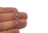 Steel Triangle Charm, 4 Stainless Steel Brass Triangle Charms, Geometric Findings (39x13x0.80mm) SMP3037