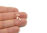 Custom Leaf Charms for Jewelry Making, Personalized Brass, Copper, Stainless Steel Branch Pendant With 1 Loop, Nature (25x12mm) SMP3143