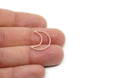 Moon Charm, Raw Brass/Stainless Steel/Raw Copper Crescent Moon Charms, Findings (20x8x0.80mm) SMP3368