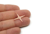 Custom North Star Charms for Jewelry Making, Personalized Brass, Copper, Stainless Steel Star Pendant With 1 Loop (25x23.5mm) SMP3134
