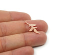 Custom Leaf Charms for Jewelry Making, Personalized Brass, Copper, Stainless Steel Branch Pendant With 1 Loop, Nature (25x13mm) SMP3144
