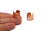 Copper Riddled Ring - 5 Raw Copper Adjustable Riddled Ring Settings - 16-17mm / 23 Gauge Mn84