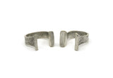 Silver Gothic Ring, Antique Silver Plated Brass Adjustable Gothic Rings N0408