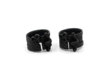 Black Ethnic Ring, Oxidized Black Brass Adjustable Ring Setting N0156