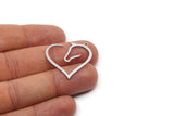 Steel Horse Charm, 10 Stainless Steel Heart Shape Horse Charms With 1 Loop, For Jewelry Making (28x25x0.80mm) SMP3002