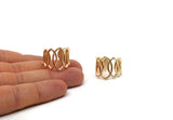 Gold Marquise Ring, Gold Plated Brass Adjustable Marquise Rings N0073 Q0406