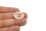 Customized Charm, For Jewelry Making Brass/Steel/Copper Geometric Shaped Face Charm With 1 Hole, Round Personalized Jewelry (25mm) SMP3170