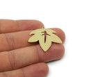 Brass Leaf Charm, Raw Brass Leaf Charm With 1 Loop, Brass Earring Charms, Brass Charms for Jewelry Making (20/25/30x0.60mm) SMP3093