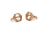 Rose Gold Hexagon Ring, Rose Gold Plated Adjustable Hexagon Rings N0062 Q229