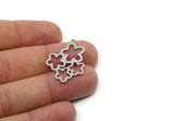 Steel Flower Charm, Stainless Steel Flower Charms With 1 Loop, Charm Pendants, Earring Findings (30x22.5x0.80mm) SMP3304