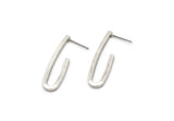 Antique Silver Bar Stud, 4 Antique Silver Plated Brass Bar Stud, Ear Studs (32x10x2mm) E328