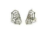 Spider Web Ring, Antique Silver Plated Brass Adjustable Spider Web Rings N0033