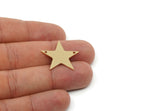Customized Star Findings, 8 Raw Brass Star Shaped Charms, For Jewelry Making (24x26x1mm) SMP3167