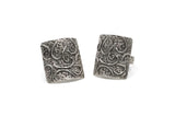 Silver Ethnic Ring, Antique Silver Plated Brass Textured Adjustable Ethnic Rings E252