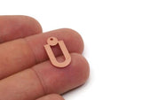 Copper D Charm, Raw Copper D Shaped Charms With 1 Hole, Earring Findings (22/26/30x0.80mm) SMP2859