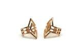 Rose Gold Ring, Rose Gold Plated Brass Diamond Shape Adjustable Rings Q0286