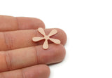 Custom Flower Charms for Jewelry Making, Personalized Brass, Copper, Stainless Steel Flower Blank (25x26mm) SMP3138