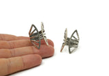 Silver Ring, Antique Silver Plated Brass Adjustable Ring N0223