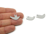 Steel Bird Charm, Stainless Steel Bird Charms, Blanks, Findings, Custom Personalized Steel SMP3130